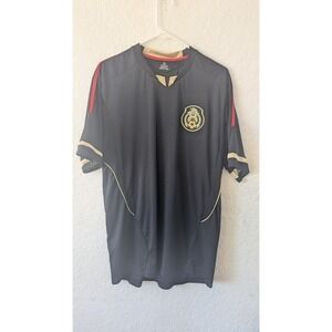 Mens XL Mexico Soccer Jersey Black Gold Red Futbol Football Shirt